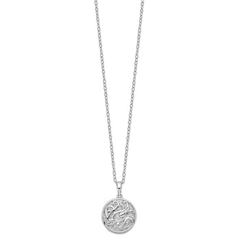 Sentimental Expressions Sterling Silver Rhodium-plated Tear in Circle Ash Holder 18 Inch Necklace — alternate view