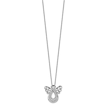 Sentimental Expressions Sterling Silver Rhodium-plated CZ Angel Of Comfort 18in. Necklace — alternate view