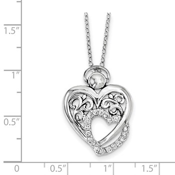 Sterling Silver CZ Angel Of Marriage 18in. Necklace — alternate view