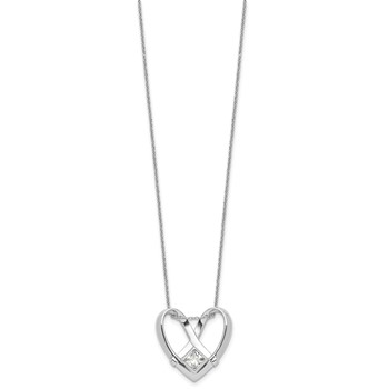 Sentimental Expressions Sterling Silver Rhodium-plated CZ Captivated 18in. Necklace — alternate view
