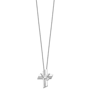 Sentimental Expressions Sterling Silver Rhodium-plated CZ Confirmation Blessings 18in. Necklace — alternate view