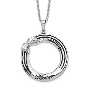 "Sentimental Expressions Sterling Silver Rhodium-plated Antiqued My Mother, My Gift 18in. Necklace"