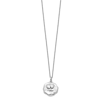 Sentimental Expressions Sterling Silver Rhodium-plated Antiqued For You My Sister 18in. Necklace — alternate view