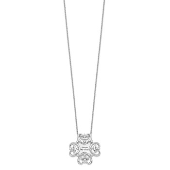 Sentimental Expressions Sterling Silver Rhodium-plated CZ Antiqued You Are My Refuge 18in. Necklace — alternate view