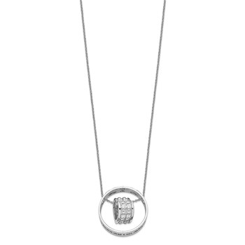 Sentimental Expressions Sterling Silver Rhodium-plated CZ Antiqued Mother and Daughter 18 Inch Necklace — alternate view
