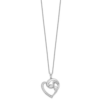 Sentimental Expressions Sterling Silver Rhodium-plated CZ Motherhood 18in. Necklace — alternate view