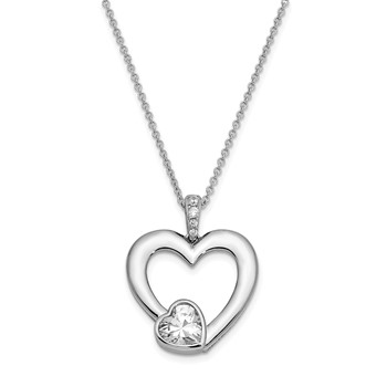 Sterling Silver CZ Antiqued Mother Of The Bride 18in. Necklace