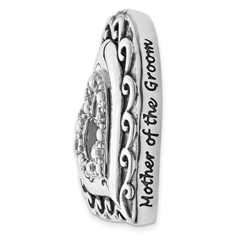 Sterling Silver CZ Antiqued Mother Of The Groom 18in. Necklace — alternate view