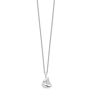 Sentimental Expressions Sterling Silver Rhodium-plated CZ Explore Your World 14in. Necklace with 2in. ext — alternate view