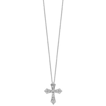 Sentimental Expressions Sterling Silver Rhodium-plated CZ I Still Believe 18in. Necklace — alternate view
