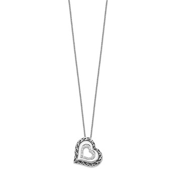 Sentimental Expressions Sterling Silver Rhodium-plated CZ Antiqued Mother Of the Bride 18in. Necklace — alternate view