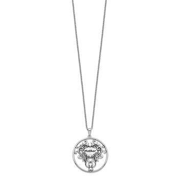 Sentimental Expressions Sterling Silver Rhodium-plated Antiqued Mother 18in. Necklace — alternate view