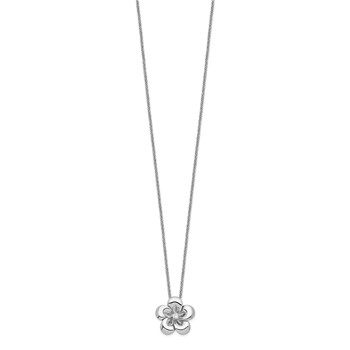 Sentimental Expressions Sterling Silver Rhodium-plated CZ Be A Blessing 14in. Necklace with 2in. ext — alternate view