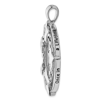 Sentimental Expressions Sterling Silver Rhodium-plated CZ Antiqued Once In A Lifetime 18in. Necklace — alternate view