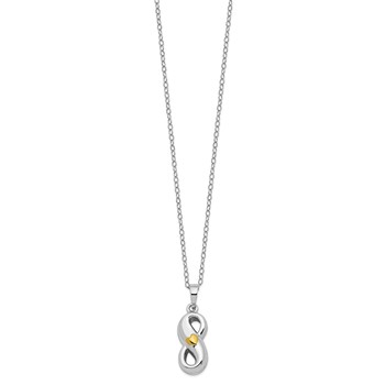 Sentimental Expressions Sterling Silver Rhodium-plated Gold-tone Heart Accent Infinite Love Ash Holder 18 Inch Necklace — alternate view