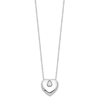 Sentimental Expressions Sterling Silver Rhodium-plated CZ Missing You Ash Holder 18 Inch Necklace — alternate view