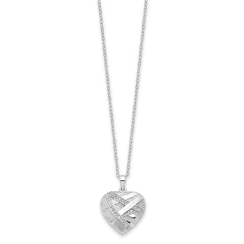 Sentimental Expressions Sterling Silver CZ Bandaged Heart Ash Holder 18 Inch Necklace — alternate view