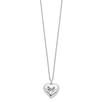Sentimental Expressions Sterling Silver Rhodium-plated Antiqued Tie The Knot 18in. Necklace — alternate view