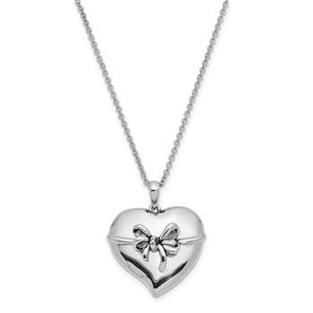 Sentimental Expressions Sterling Silver Rhodium-plated Antiqued Tie The Knot 18in. Necklace