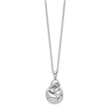 Sentimental Expressions Sterling Silver Rhodium-plated Mine To Keep Mom and Baby 18in Necklace — alternate view