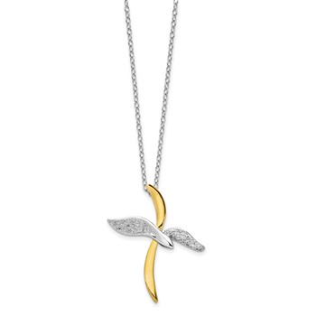 Sentimental Expressions Sterling Silver Gold-tone Faith In Flight 22in Necklace — alternate view