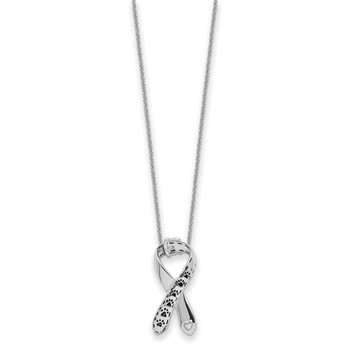 Sentimental Expressions Sterling Silver Rhodium-plated Antiqued Citizens Against Animal Cruelty 22in Necklace — alternate view