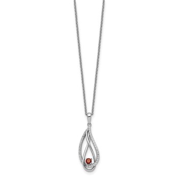 Sentimental Expressions Sterling Silver Rhodium-plated Jan CZ Always in my Heart Birthstone 18in Necklace — alternate view