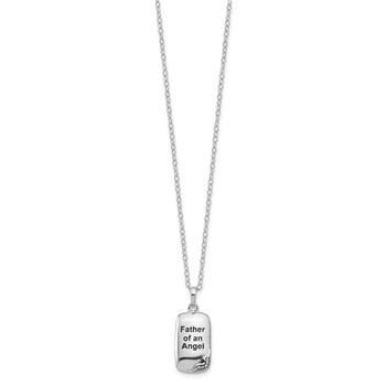 Sentimental Expressions Sterling Silver Rhodium-plated Antiqued Father of an Angel Ash Holder 18 Inch Necklace — alternate view