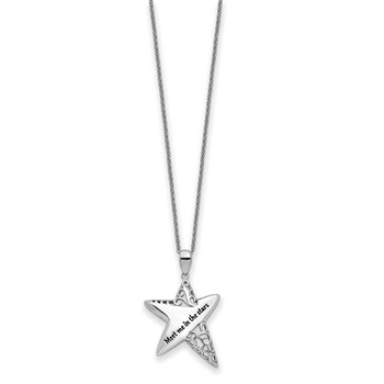 Sentimental Expressions Sterling Silver Rhodium-plated Antiqued Meet Me in the Stars 18 Inch Necklace — alternate view