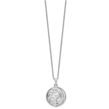Sentimental Expressions Sterling Silver Rhodium-plated Antiqued Goodnight Ash Holder 18 Inch Necklace — alternate view