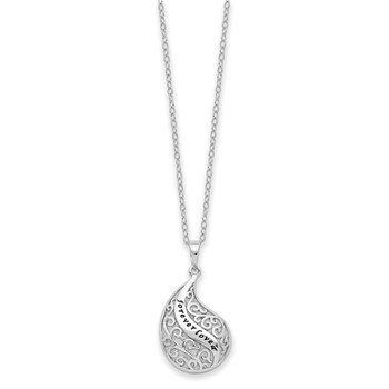 Sentimental Expressions Sterling Silver Rhodium-plated Antiqued Forever Loved Ash Holder 18 Inch Necklace — alternate view