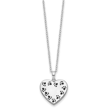 Sentimental Expressions Sterling Silver Rhodium-plated Antiqued Love Never Ends Pet Ash Holder 18 Inch Necklace — alternate view