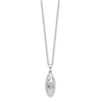 Sentimental Expressions Sterling Silver Rhodium-plated Scrolled Hearts Ash Holder 18 Inch Necklace — alternate view
