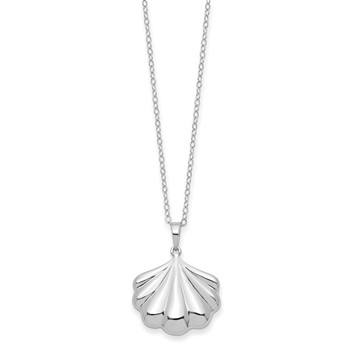 Sentimental Expressions Sterling Silver Rhodium-plated Shell Ash Holder 18 Inch Necklace — alternate view