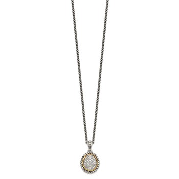 Shey Couture Sterling Silver with 14K Accent 18 Inch Antiqued Diamond Necklace — alternate view