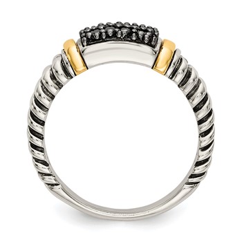 Shey Couture Sterling Silver with 14K Accent Antiqued Black Diamond Ring — alternate view