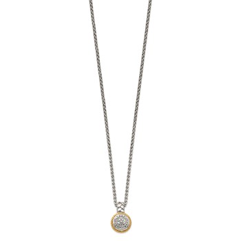 Shey Couture Sterling Silver Rhodium-plated with 14K Accent 18 Inch Polished Diamond Necklace — alternate view