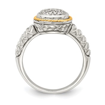Shey Couture Sterling Silver Rhodium-plated with 14K Accent Polished Diamond Ring — alternate view