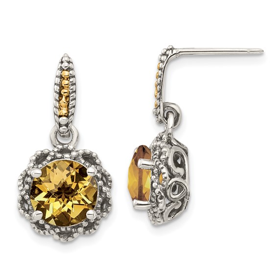 Shey Couture Sterling Silver with 14K accent Antiqued Citrine Necklace Shey Couture Sterling Silver with 14K accent Antiqued Citrine Necklace