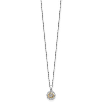 Shey Couture Sterling Silver Rhodium-plated with 14K Accent Diamond 18 inch Necklace — alternate view