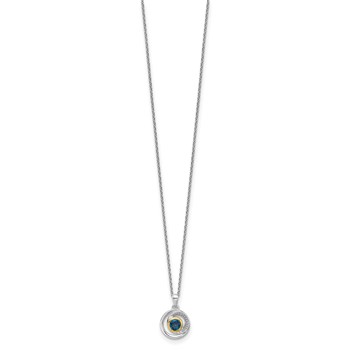 Shey Couture Sterling Silver Rhodium-plated with 14k Accent London Blue Topaz 18 inch Necklace — alternate view