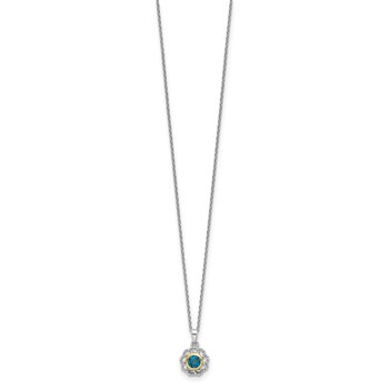 Shey Couture Sterling Silver Rhodium-plated with 14k Accent London Blue Topaz 18 inch Necklace — alternate view