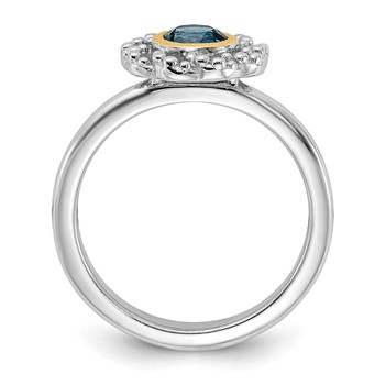 Shey Couture Sterling Silver Rhodium-plated with 14k Accent London Blue Topaz Ring — alternate view