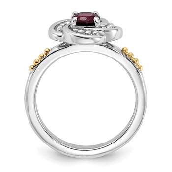 Shey Couture Sterling Silver Rhodium-plated with 14k Accent Garnet Ring — alternate view