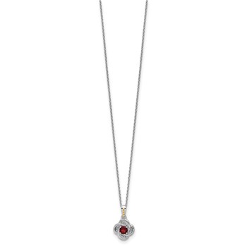Shey Couture Sterling Silver Rhodium-plated with 14k Accent Garnet 18 inch Necklace — alternate view
