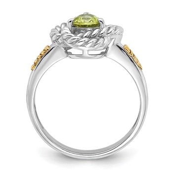 Shey Couture Sterling Silver Rhodium-plated with 14k Accent Peridot Ring — alternate view