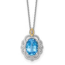 Brilliant Gemstones Sterling Silver with 14K Accent Rhodium Brilliant Gemstones Sterling Silver with 14K Accent Rhodium
