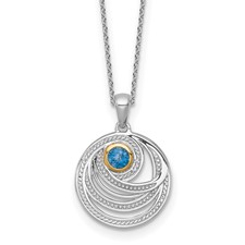 Shey Couture Sterling Silver with 14k Accent London Blue Topaz 18 inch Necklace