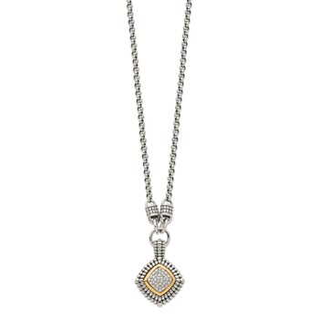 Shey Couture Sterling Silver with 14K Accent 17 Inch Antiqued Diamond Necklace — alternate view