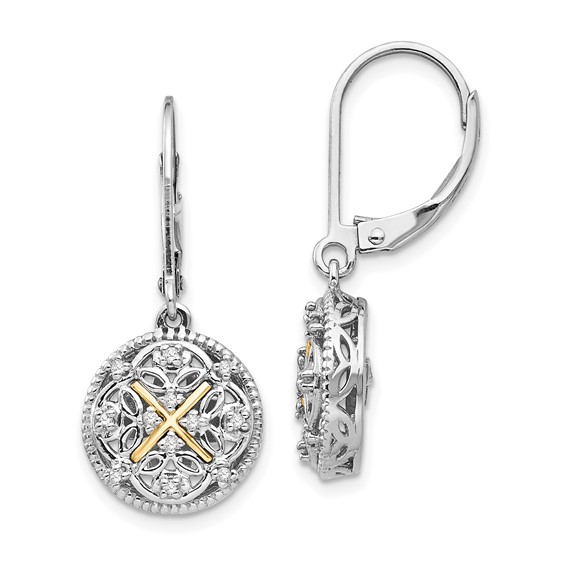 Shey Couture Sterling Silver w/ 14k Gold Accent Filigree Diamond Ring Shey Couture Sterling Silver w/ 14k Gold Accent Filigree Diamond Ring